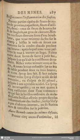 Boisson contre l'inflammation des soufres