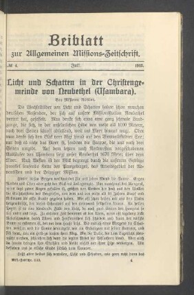 Beiblatt N° 4. Juli. 1913
