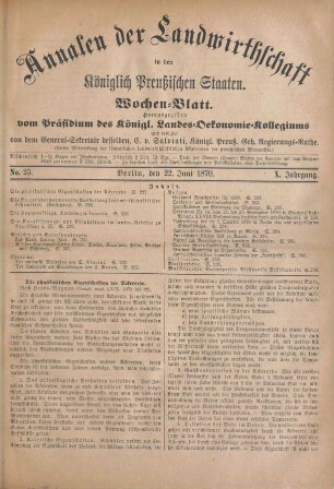 No. 25. Berlin, den 22. Juni 1870. X. Jahrgang.