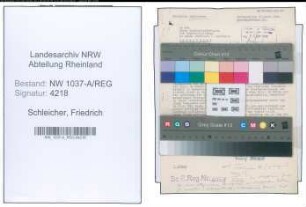 Entnazifizierung Friedrich Schleicher , geb. 00.00.0000 ()