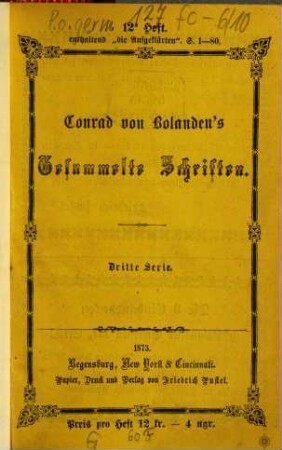 Conrad von Bolanden's Gesammelte Schriften. 21, Die Aufgeklärten