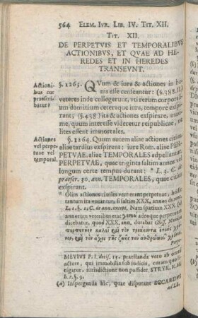 Tit. XII. De Perpetvis Et Temporalibvs Actionibvs, Et Qvae Ad Heredes Et In Heredes Transevnt.
