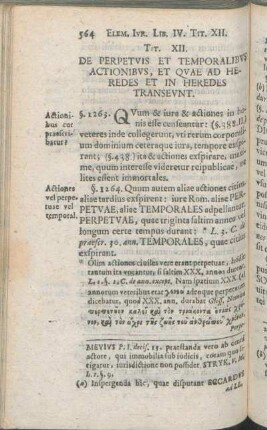 Tit. XII. De Perpetvis Et Temporalibvs Actionibvs, Et Qvae Ad Heredes Et In Heredes Transevnt.
