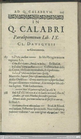 Libro IX. Deterso paedore venit Poecintius heros