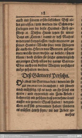 Deß Gärtners Persohn