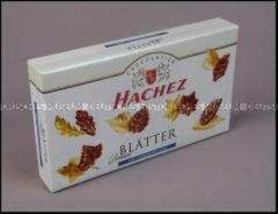 Schachtel HACHEZ Schokolade "Braune Blätter" (leer)