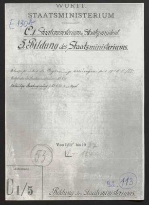 Bildung, Erweiterung, Umbildung und Rücktritt der Landesregierung