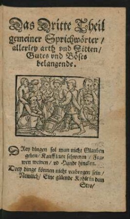 Das Dritte Theil gemeiner Sprichwörter ...