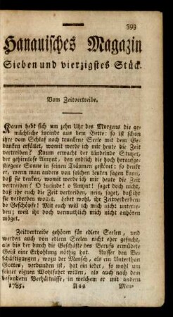 Sieben und vierzigstes Stück