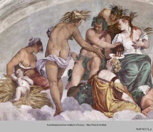 Villa Barbaro; Stanza dell'Olimpo : Allegorie der Jahreszeiten: Sommer und Herbst