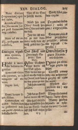Dialogus vigesimus quintus = Das Fünff und Zwantzigste Gespräch = Dwudziesta y piata Rozmowa