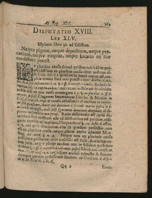 Disputatio XVIII. Lex XLV. - XLVIII.