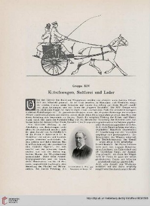 Gruppe XIV: Kutschwagen, Sattlerei und Leder