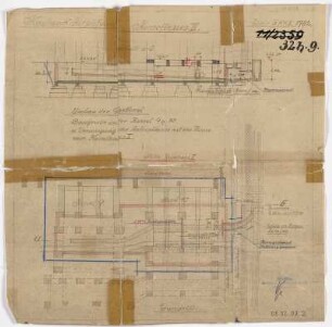 Umbau der Gaskessel 9 u. 10 Baugrube [unter Kessel 19 u. 20] u. Ascherinnen-Vereinigung
