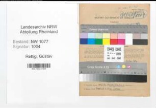 Entnazifizierung Gustav Rettig , geb. 12.01.1894 (Maurer)