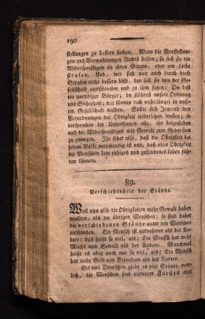 89. Verschiedenheit der Stände.