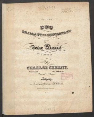 Duo Brillant et Concertant pour deux Piano Oeuvre 358