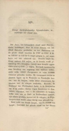 XIV. Eenige aardrijkskundige bijzonderheden betrekkelyk het eiland Java