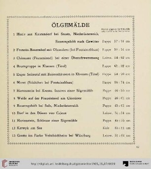 Ölgemälde (Nr. 1-174)