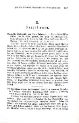 267-268 [Rezension] Schlatter, Adolf, Die hebräischen Namen bei Josephus