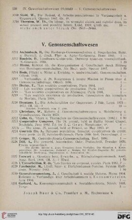 V. Genossenschaftswesen (Nr. 3211 - 3292)