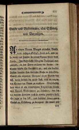Bonde und Biedermann, oder Schmerz und Vergnügen.
