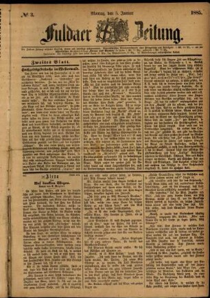 Ausgabe vom Montag, den 05. Januar 1885.