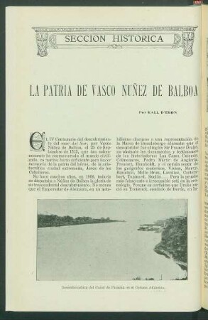 La Patria de Vasco Nuñez de Balboa