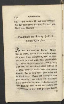Bruchstücke aus Franz Hell's maurerischem Leben