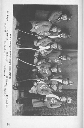Die Harburger Schützendeputation 1927/28.