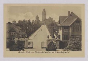 Leipzig. Blick vom Königin-Luise-Haus nach dem Südfriedhof