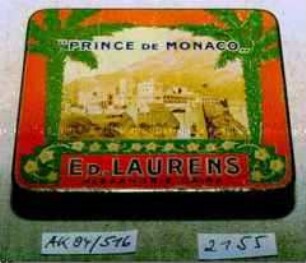Blechdose für 20 Stück Zigaretten "'PRINCE DE MONACO' ED. LAURENS ALEXANDRIE - CAIRE"