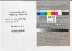 Entnazifizierung Kurt Weinberg, geb. 26.06.1912 (Postinspektor)