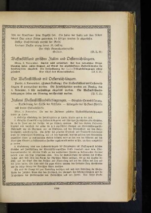 Der Waffenstillstand mit Oesterreich=Ungarn.