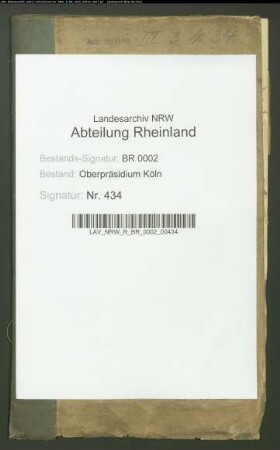 Akten über die ehemalige Deutsch-Ordens-Ballei, Koblenz und Altenbiesen betr
