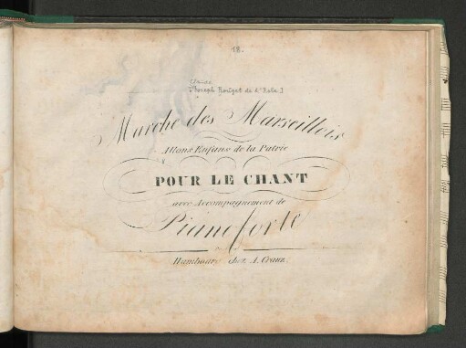 Marche des Marseillois : Allons enfans de la patrie ; Pour le chant avec accomp. de pianoforte