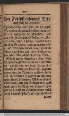 Von Fortpflanzung- unnd Vermehrung der Blumen