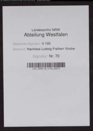 1 Brief von Ernst Eberhard Graf Sierstorpff (Sohn der Schwester Charlotte)