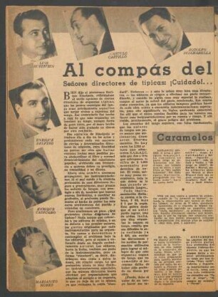 Al compás del tango : Señores directores de típicas: ¡Cuidado!...