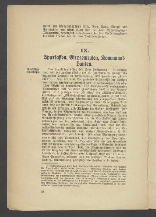 IX. Sparkassen, Girozentralen, Kommunalbanken.