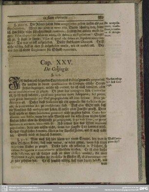 Cap. XXV. De Coniugio