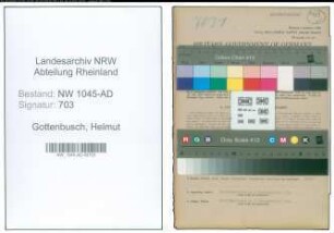 Entnazifizierung Helmut Gottenbusch , geb. 28.08.1912 (Angestellter)