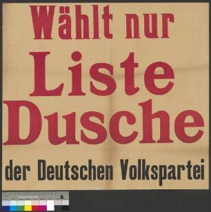 Wahlplakat der DVP zur Reichstagswahl am 6. Juni 1920