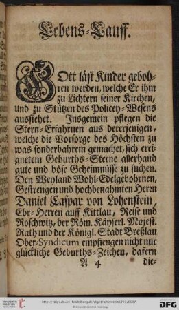 Lebens-Lauff