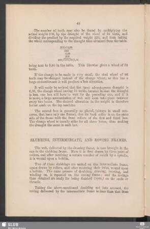 Slubbing, intermediate, and roving frames