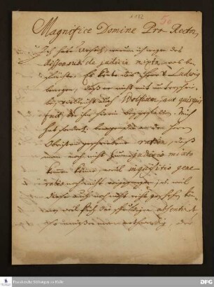Brief von August Hermann Francke an Joachim Lange.