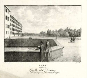 Baden. Angebliche Quelle der Donau im Schloßhofe zu Donaueschingen