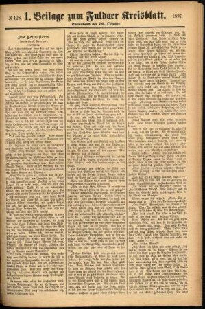 Zweite Ausgabe vom Samstag, den 30. Oktober 1897.