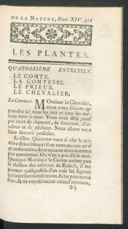 Quatorzième entretien. Les Plantes.