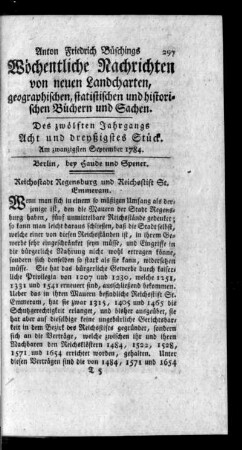Acht und dreyßigstes Stück